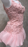 Strap Homecoming Dresses Ball Gown Pink Short Prom Dresses Applique Pink Birthday Dresses HZ1024