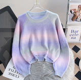 color dopamine soft waxy women's long-sleeved sweater HZ1024