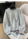 lazy style round neck long sleeve sweater HZ1024