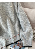 lazy style round neck long sleeve sweater HZ1024