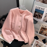 style gentle round neck knitted cardigan HZ1024