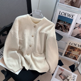 style gentle round neck knitted cardigan HZ1024