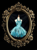 Halter A-line Blue Short Birthday Dresses Satin Blue Party Dresses HZ1024