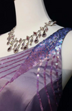 Asymmetric Neck Sheath Lavender Long Prom Dresses Satin Lavender Evening Dresses HZ1024