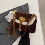 Retro Wool Plaid Crossbody Bag HZ1024
