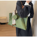 retro large capacity commuter shoulder tote bag HZ1024