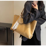 retro large capacity commuter shoulder tote bag HZ1024