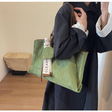 retro large capacity commuter shoulder tote bag HZ1024