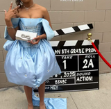 Off-the-shoulder A-Line Blue Short Prom Dresses Satin Blue Homecoming Dresses HZ1024