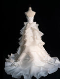 Strapless Mermaid Long Wedding Dress Sleeveless White Bridal Gown Satin Bride Dress HZ1024