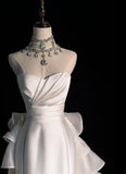 Strapless Mermaid Long Wedding Dress Sleeveless White Bridal Gown Satin Bride Dress HZ1024