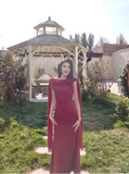 Sheath Chiffon Burgundy Bridesmaid Dresses Burgundy Formal Dresses HZ1024