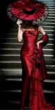 Spaghetti Strap Sheath Burgundy Long Prom Dresses Satin Burgundy Evening Dresses HZ1024