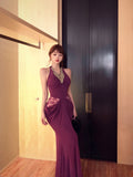 lady style beaded halter neck dress HZ1024