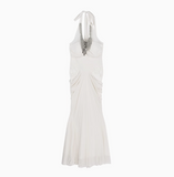 lady style beaded halter neck dress HZ1024