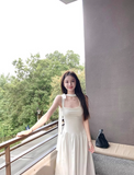 style gentle halter neck suspender dress HZ1024