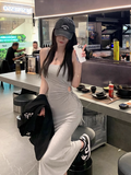 style square neck slim fit sling hip skirt HZ1024