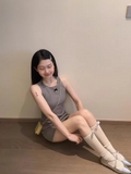 Grey Slim Sleeveless Tank Dress HZ1024
