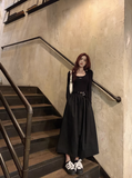 halterneck long-sleeved knitted patchwork dress HZ1024