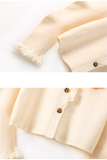 style three-dimensional monster decoration round neck cardigan HZ1024