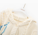style three-dimensional bear hooded knitted cardigan HZ1024