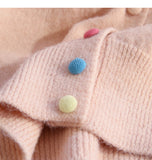 Pink Button Turtleneck Cardigan Sweater HZ1024