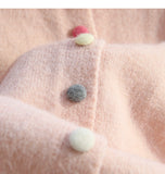 Pink Button Turtleneck Cardigan Sweater HZ1024