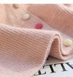 Pink Button Turtleneck Cardigan Sweater HZ1024