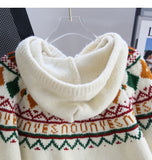 Preppy Fair Isle Hooded Cardigan Sweater HZ1024