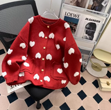 Heart Jacquard Women's Knitted Long Sleeve Cardigan HZ1024