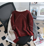 contrast lace patchwork long-sleeved sweater HZ1024