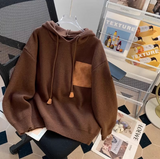 retro loose hooded sweater HZ1024
