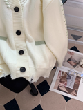 style soft V-neck thickened cardigan sweater HZ1024