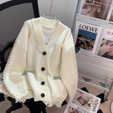 style soft V-neck thickened cardigan sweater HZ1024