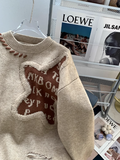 retro long sleeve round neck pullover sweater HZ1024