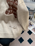 retro long sleeve round neck pullover sweater HZ1024