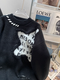 retro long sleeve round neck pullover sweater HZ1024