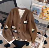 Panda Embroidered Cardigan Coat HZ1024