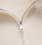 New Style Fashion Hooded Fur Collar Zipper Loose Sweater HZ1024