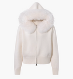 New Style Fashion Hooded Fur Collar Zipper Loose Sweater HZ1024
