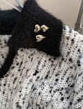 collar vintage pattern wool knitted sweater HZ1024