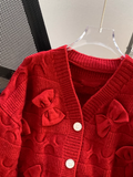New Year Bow Cardigan Sweater HZ1024