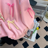 Bow Round Neck Pullover Knitted Sweater HZ1024