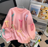 Bow Round Neck Pullover Knitted Sweater HZ1024