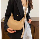 all-match solid color shoulder crossbody bag dumpling bag HZ1024