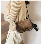 Retro Plaid Crossbody Pillow Bag Tote Bag HZ1024