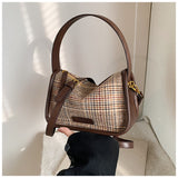 Retro Plaid Crossbody Pillow Bag Tote Bag HZ1024