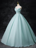 Beads Blue Long Prom Dress, Blue Long Formal Dress HZ1024