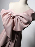 Satin Pink Long Prom Dress, Pink Long Formal Dress HZ1024