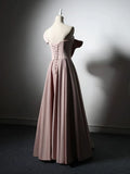 Satin Pink Long Prom Dress, Pink Long Formal Dress HZ1024